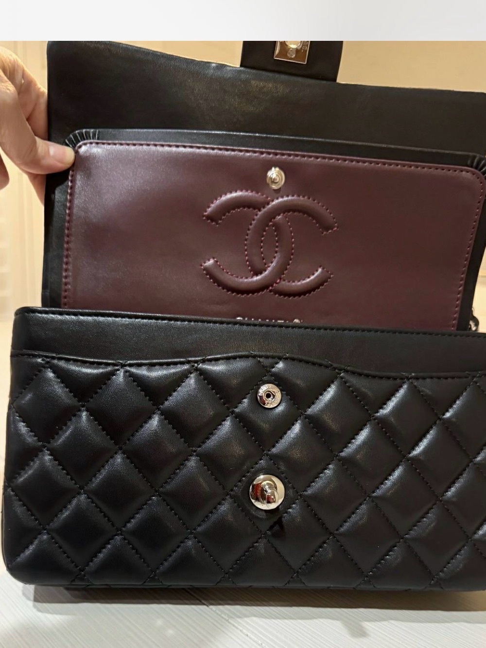 Black Quilted Lambskin Shoulder 
Bag ~Brand New with Box
